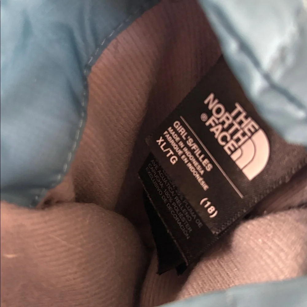 The North Face Insulated Puffer Jacket 550-Down Reversible Teal Girl’s XL 18